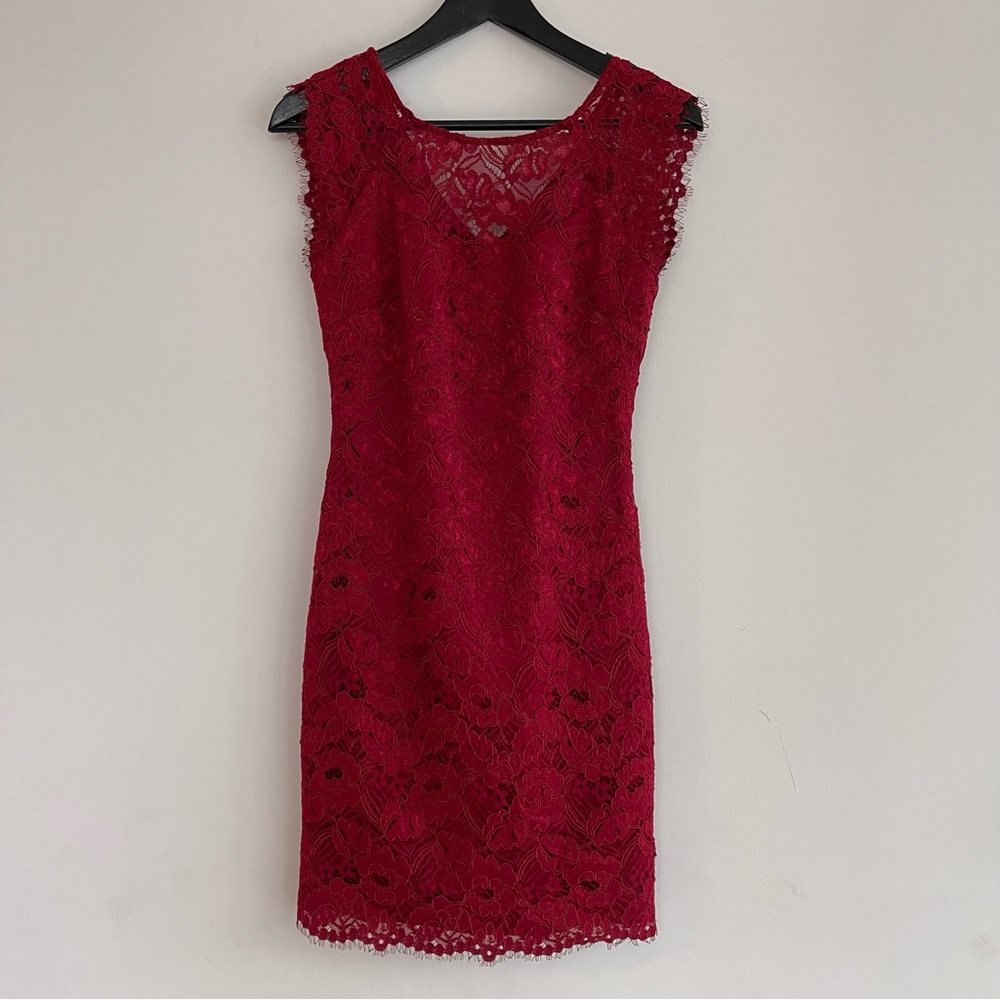Red lace dress